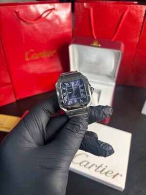 Cartier De Santos Blue Dial Stainless steel