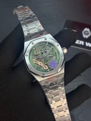 Audemars Piguet Royal Oak Skeleton Silver Olive green Dial