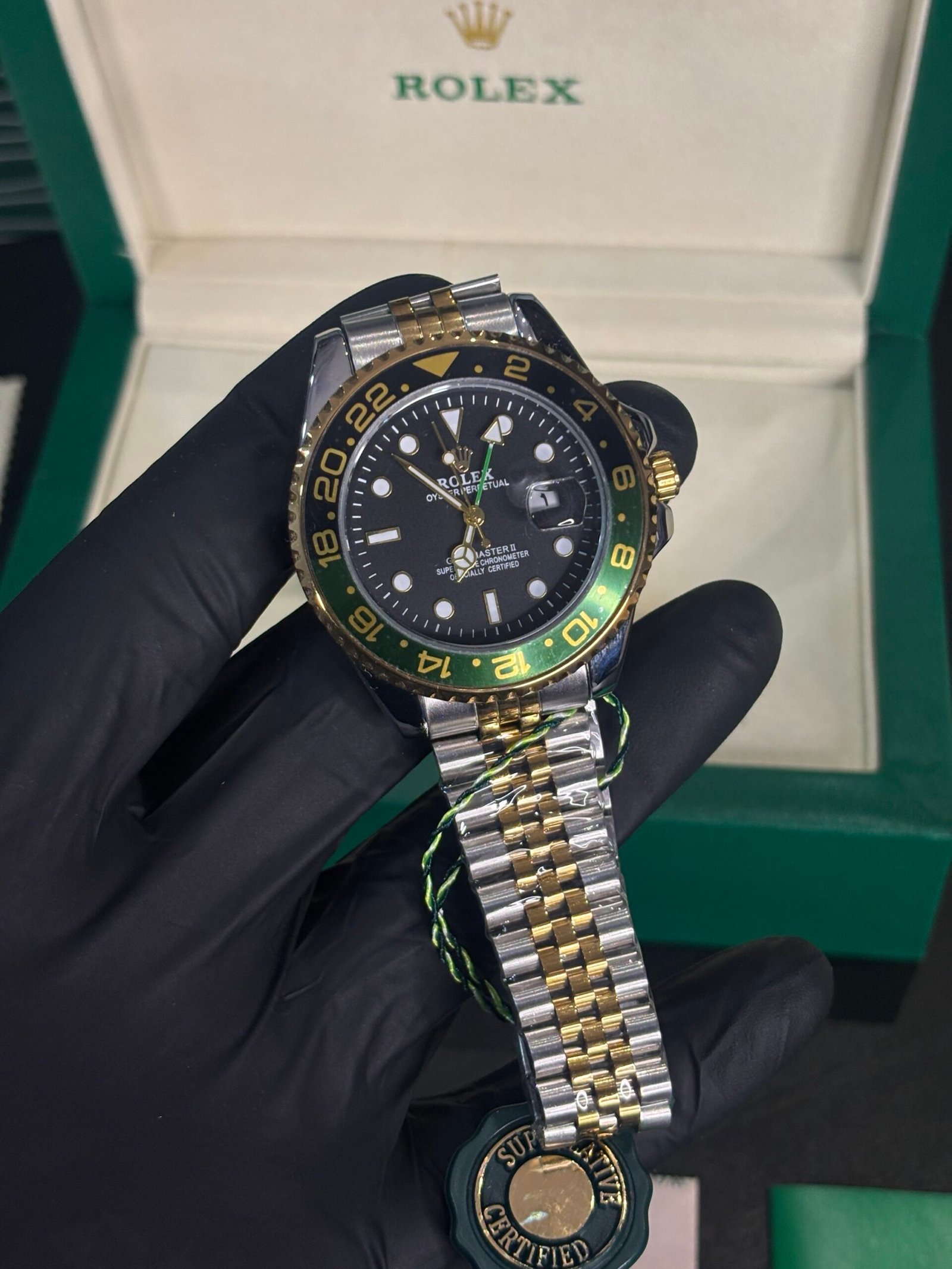 Rolex GMT Master ll Black-Green Bezel Two Tone