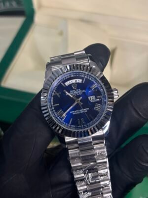 Rolex Oyster Perpetual Day-Date 40 Silver-Blue Dial