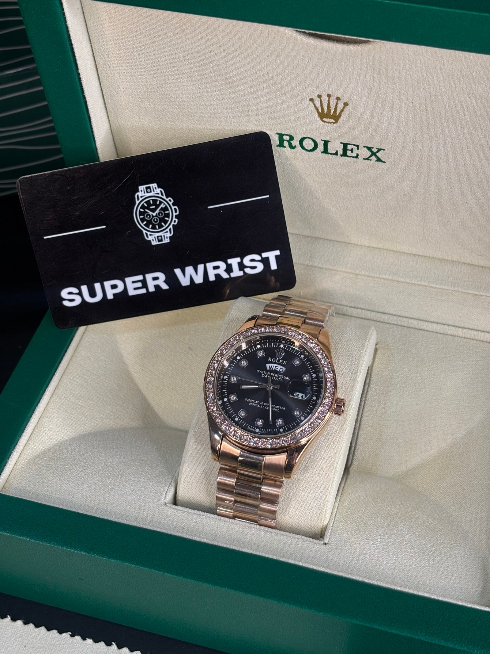 Rolex Oyster Perpetual Diamond Day-date Copper-Black Dial - Image 2