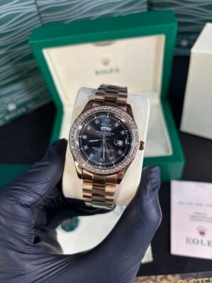 Rolex Oyster Perpetual Diamond Day-date Copper-Black Dial