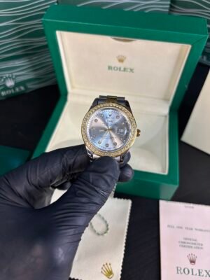 Rolex Oyster Perpetual Day-Date Diamond 40 Two tone White Dial