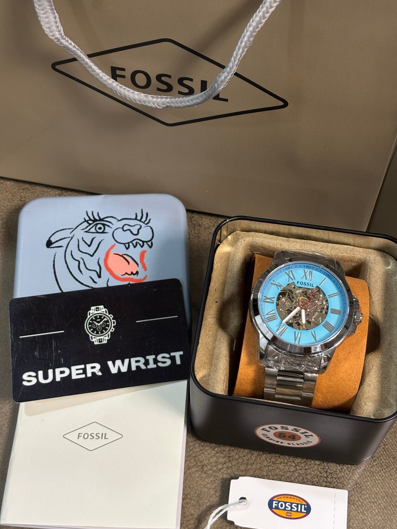 Fossil Automatic metal strap Sky Blue Dial - Image 2