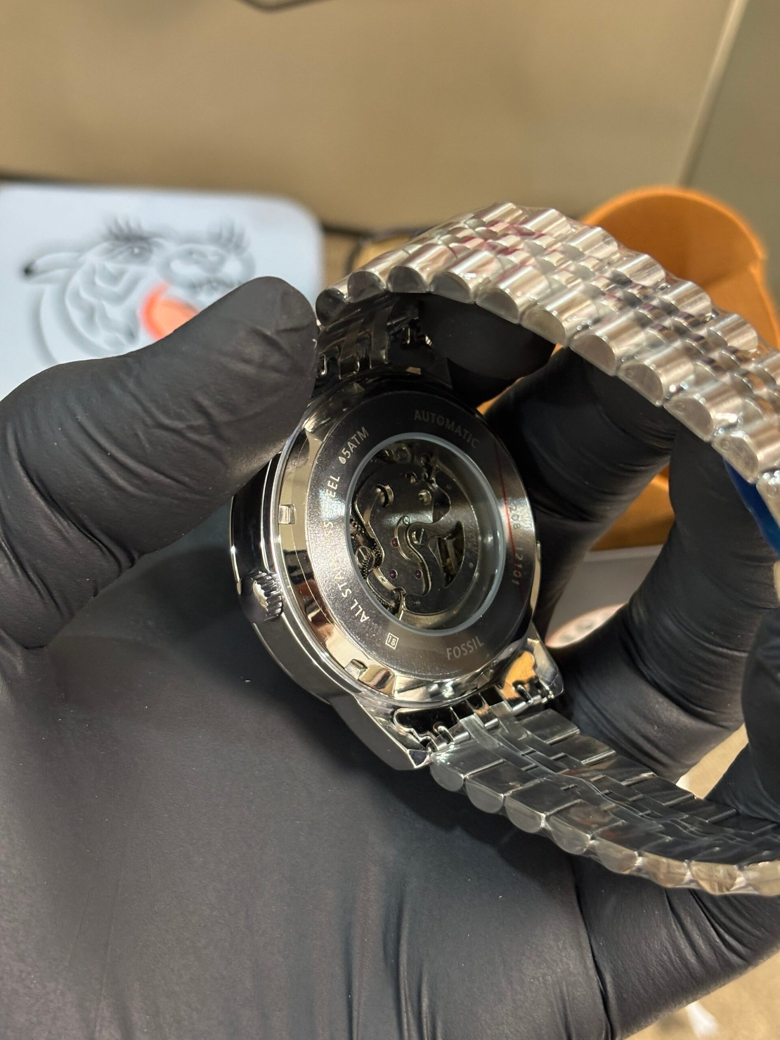 Fossil Tourbillon Automatic Silver-Blue Dial - Image 7