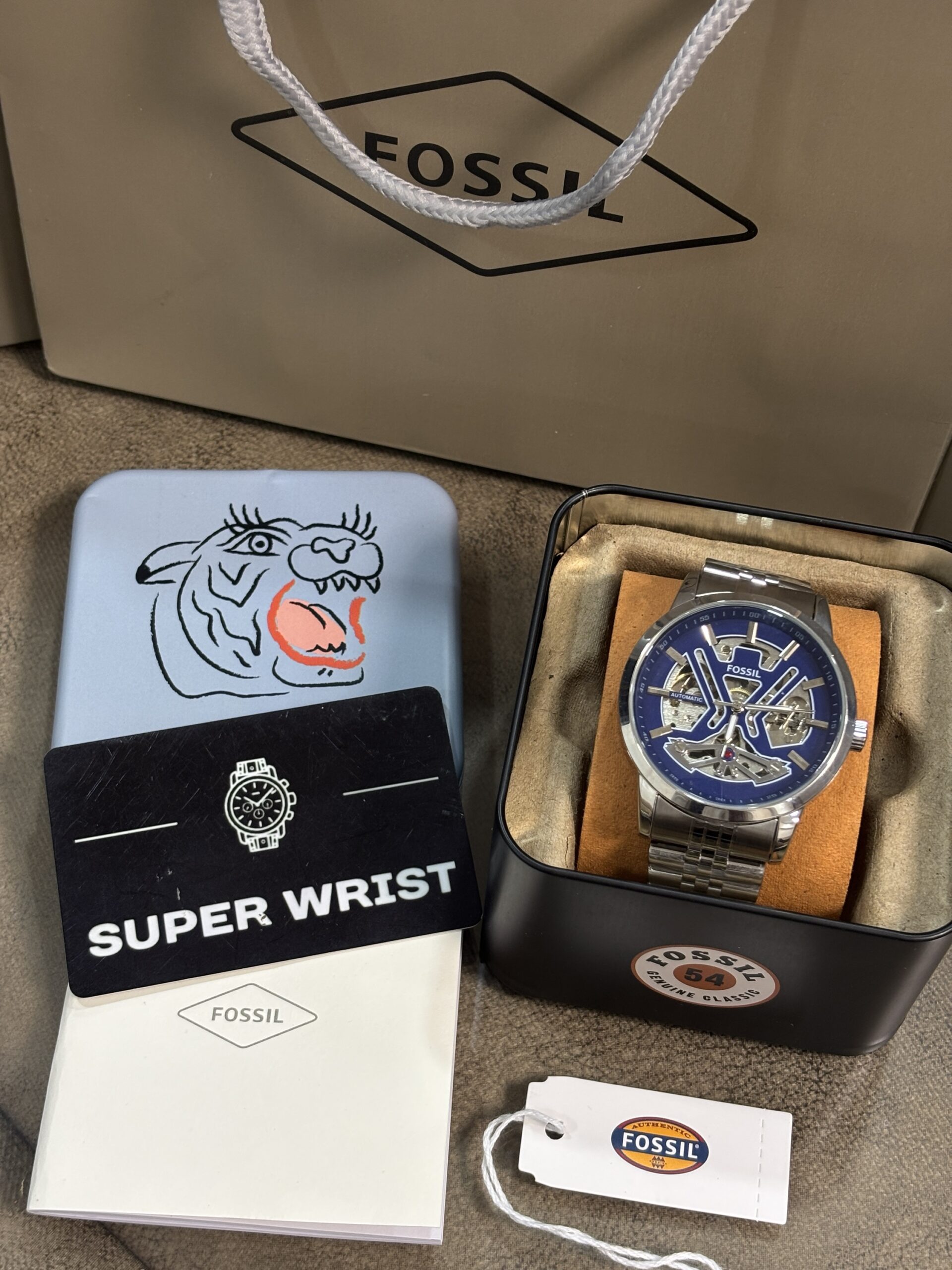 Fossil Tourbillon Automatic Silver-Blue Dial - Image 2