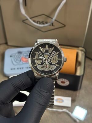 Fossil Tourbillon Automatic Silver-Black Dial