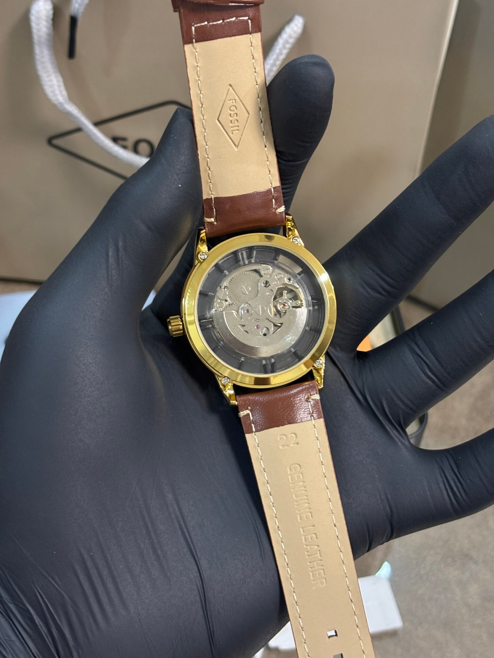 Fossil Townsman Automatic Leather Brown gold - Image 5