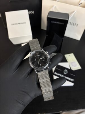 Emporio Armani Aviator Silver-Black