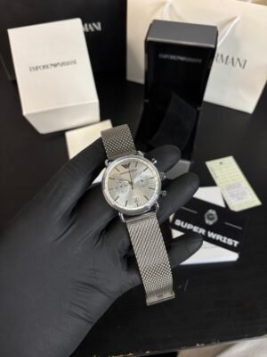 Emporio Armani Aviator Silver-White