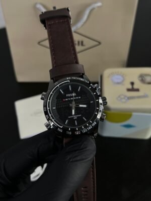 Fossil digital dual time BROWN- BLACK DIAL
