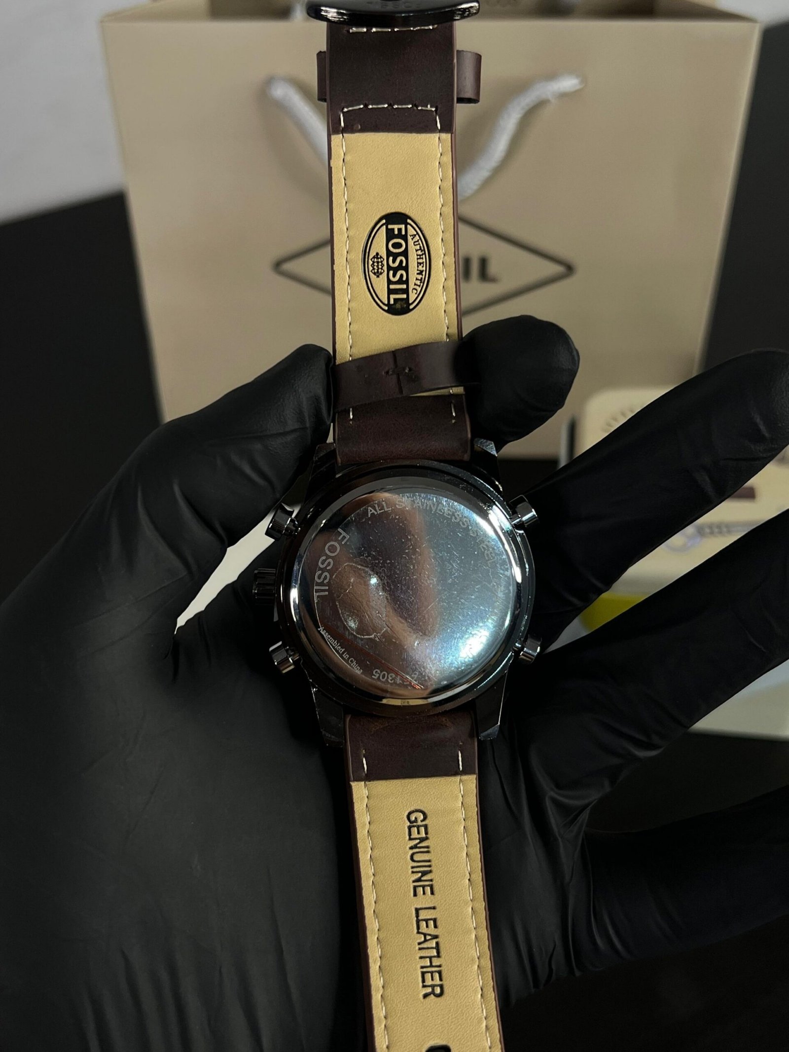 Fossil digital dual time BROWN- BLACK DIAL - Image 3