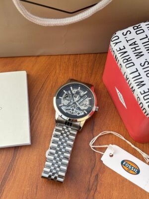 Fossil Tourbillon Automatic Silver-Black Dial premium quality