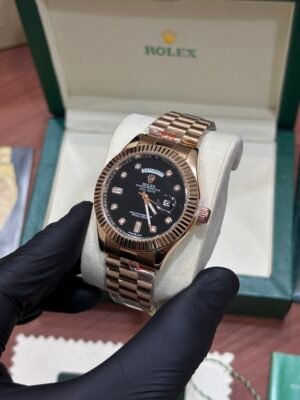ROLEX OYSTER PERPETUAL DAY DATE GOLDEN BLACK DIAL PREMIUM QUALITY
