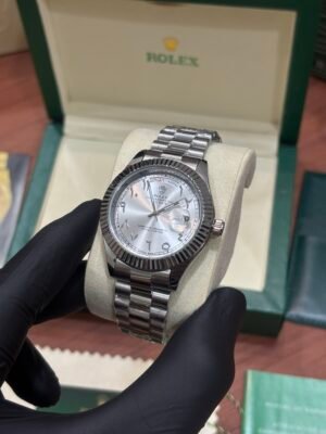 ROLEX OYSTER PERPETUAL SILVER WHITE ARABIC DIAL PREMIUM QUALITY